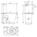Studio Bagno Manhattan Hi Line Toilet Suite - Taller Pan Height - Spiral Rimless Flush - MHL001