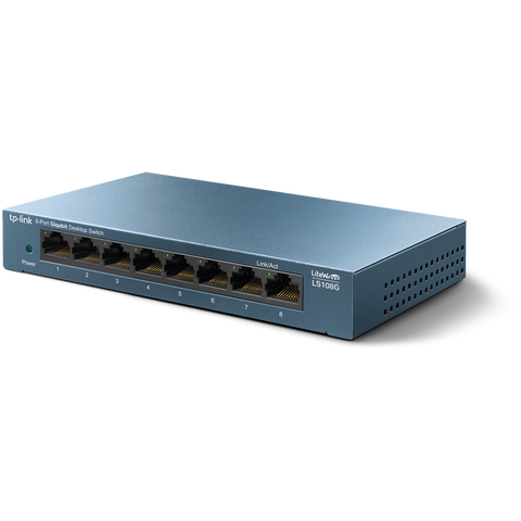 TP-Link LS108G 8 Port Gigabit Desktop Switch - 10/100/1000Mbps - Black - SuperSaverAU - view 1