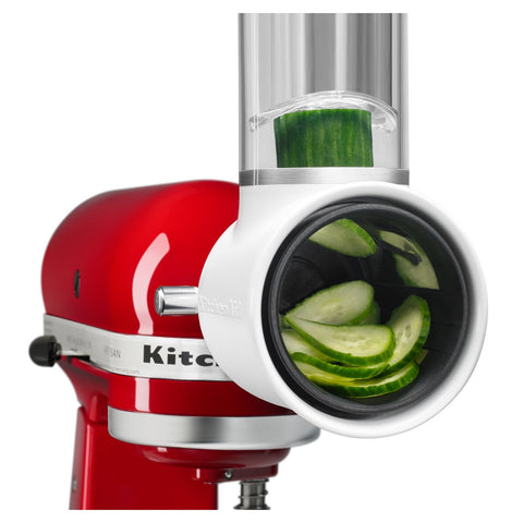 KitchenAid Fresh Prep Slicer and Shredder Attachment - White - 3 Blades and Storage Case - 5KSMVSA
