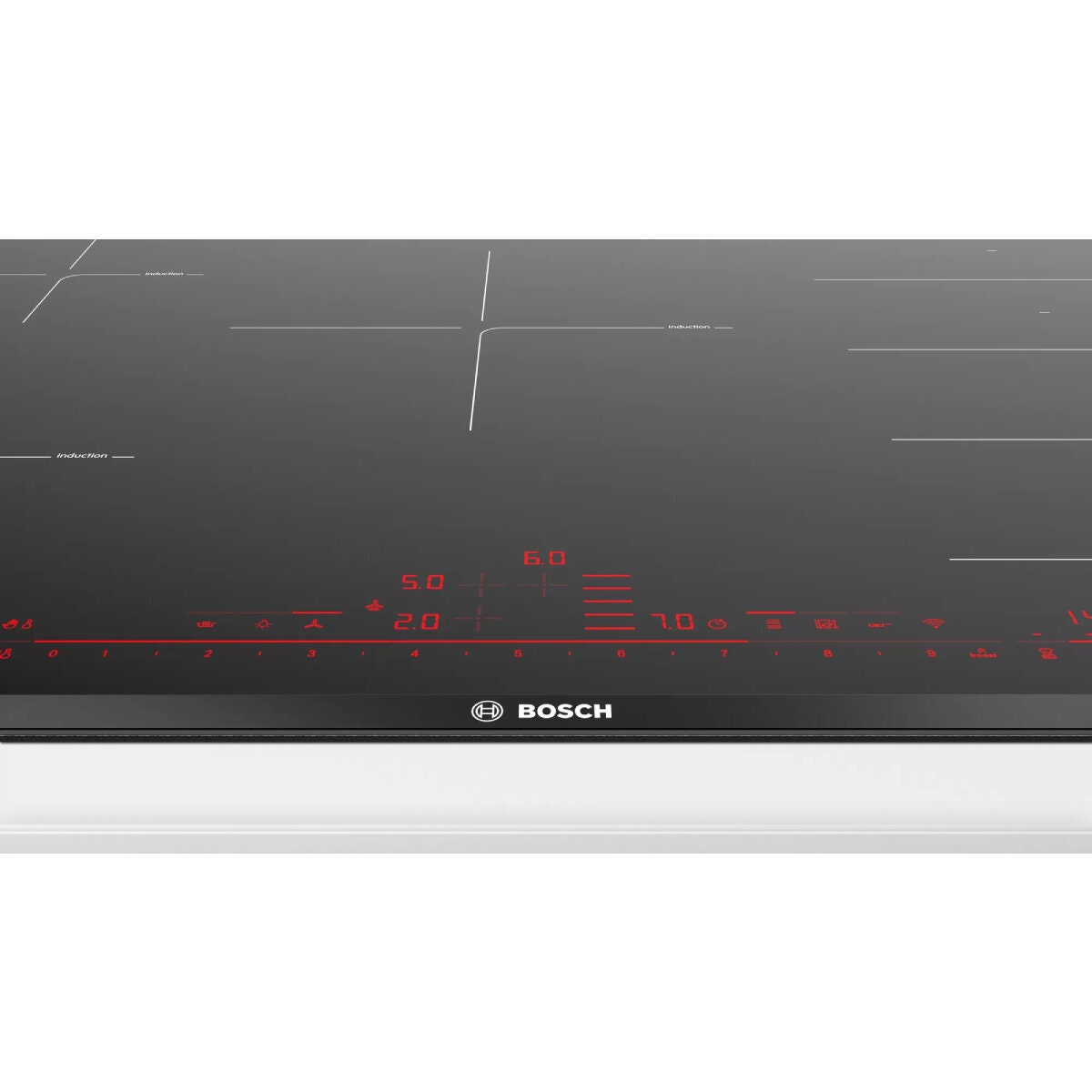 Bosch 80cm Series 8 Accentline induction cooktop - five zones, FlexInduction, PerfectFry Plus - PXV890DV5E