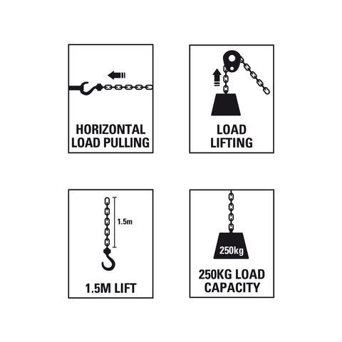 Gorilla 250kg Lever Block With 1.5m Lift, Steel, Ratchet Lifting & Pulling Tool