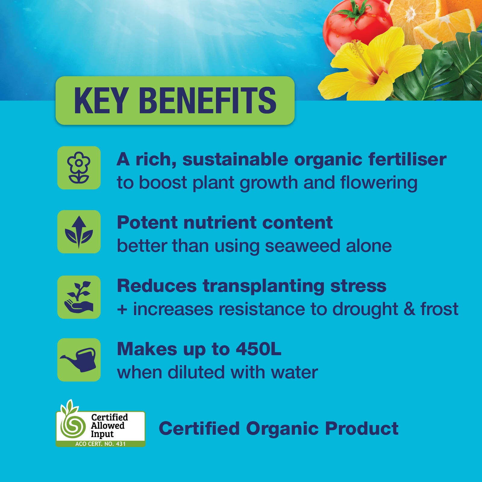 Searles 1L Seamax Liquid Organic Fertiliser, Water Soluble for Vegetables
