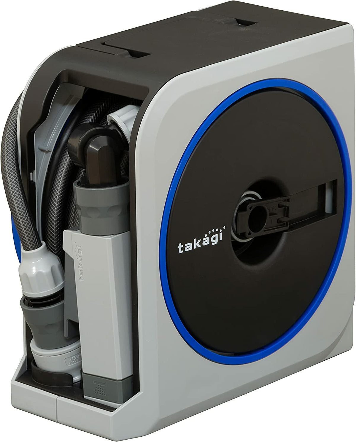Takagi Nano Next compact 10m hose reel - Grey with black attributes - UV and algae resistant - RM1110GYEX
