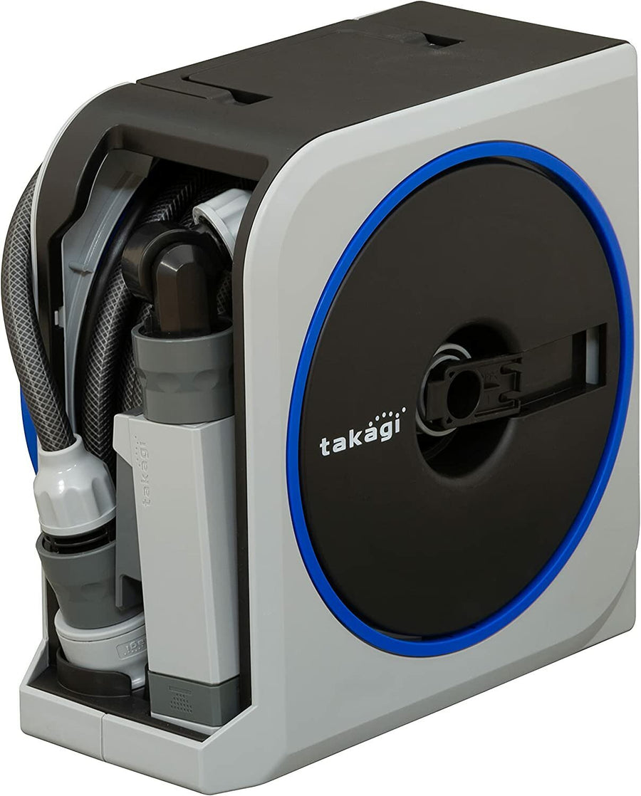 Takagi Nano Next compact 10m hose reel - Grey with black attributes - UV and algae resistant - RM1110GYEX
