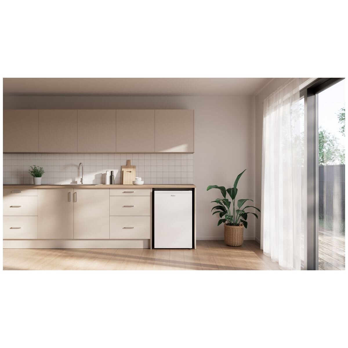 Haier Series 300 90L bar freezer - white, 5 star energy rating, reversible door - HVF90VW