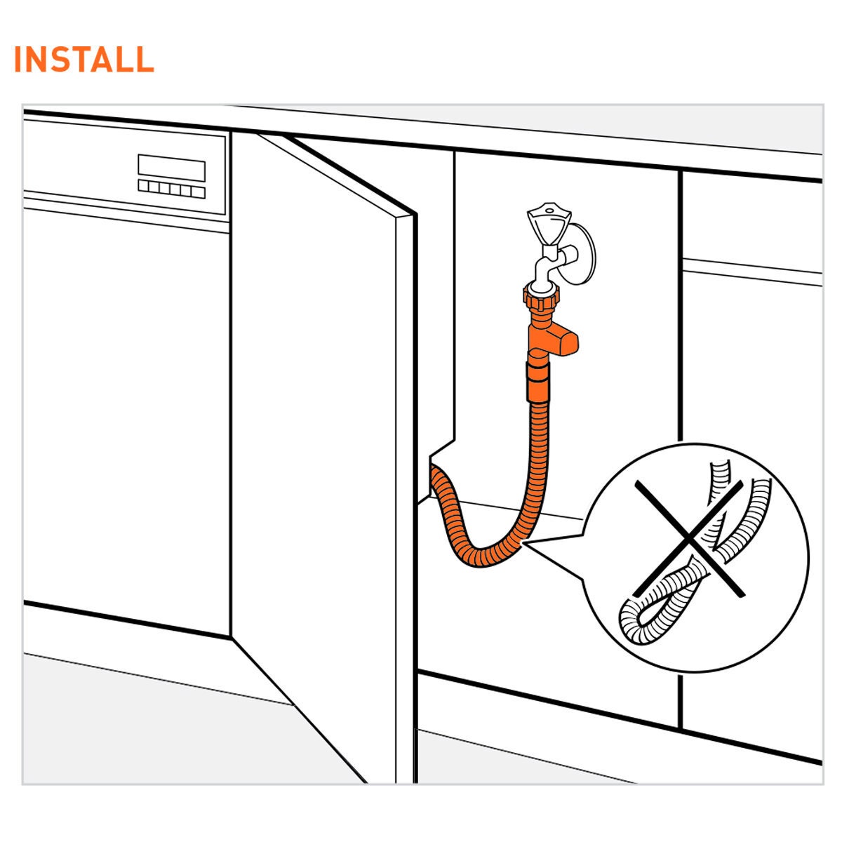 Unilux 1.5m anti-flood inlet hose for dishwashers and front load washers - ULX105