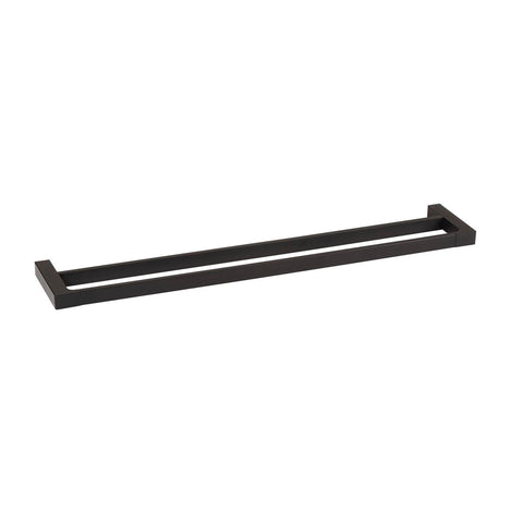 Mondella Matte Black Rumba Double Towel Rail 600mm Metal Durable - SuperSaverAU - view 1