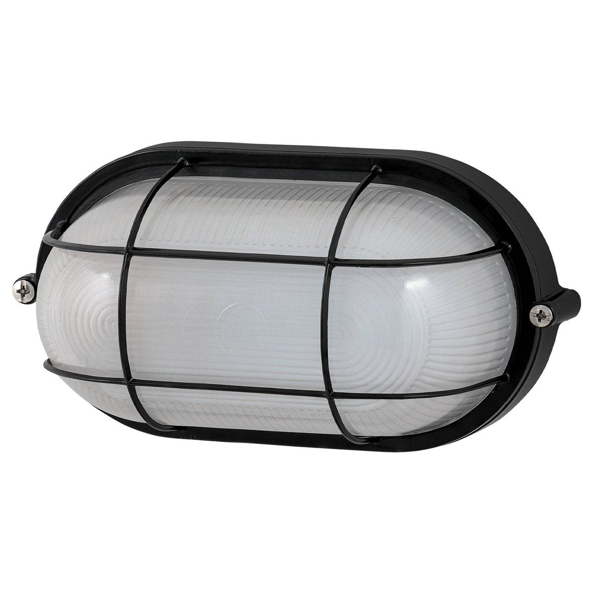 Arlec Black Oval Caged Bunker Light - 1 x 60W E27 - Weather Resistant - 210mm - SuperSaverAU - view 1
