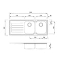 Oliveri Flinders Double Bowl Topmount Sink - Left Hand Drainer, No Taphole - FL172-NTH