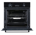 Brohn 60cm Built-In Electric Oven - 73L, 10 Functions, Inbuilt AirFry Mode, Black Glass Fascia - BRO6001BLK