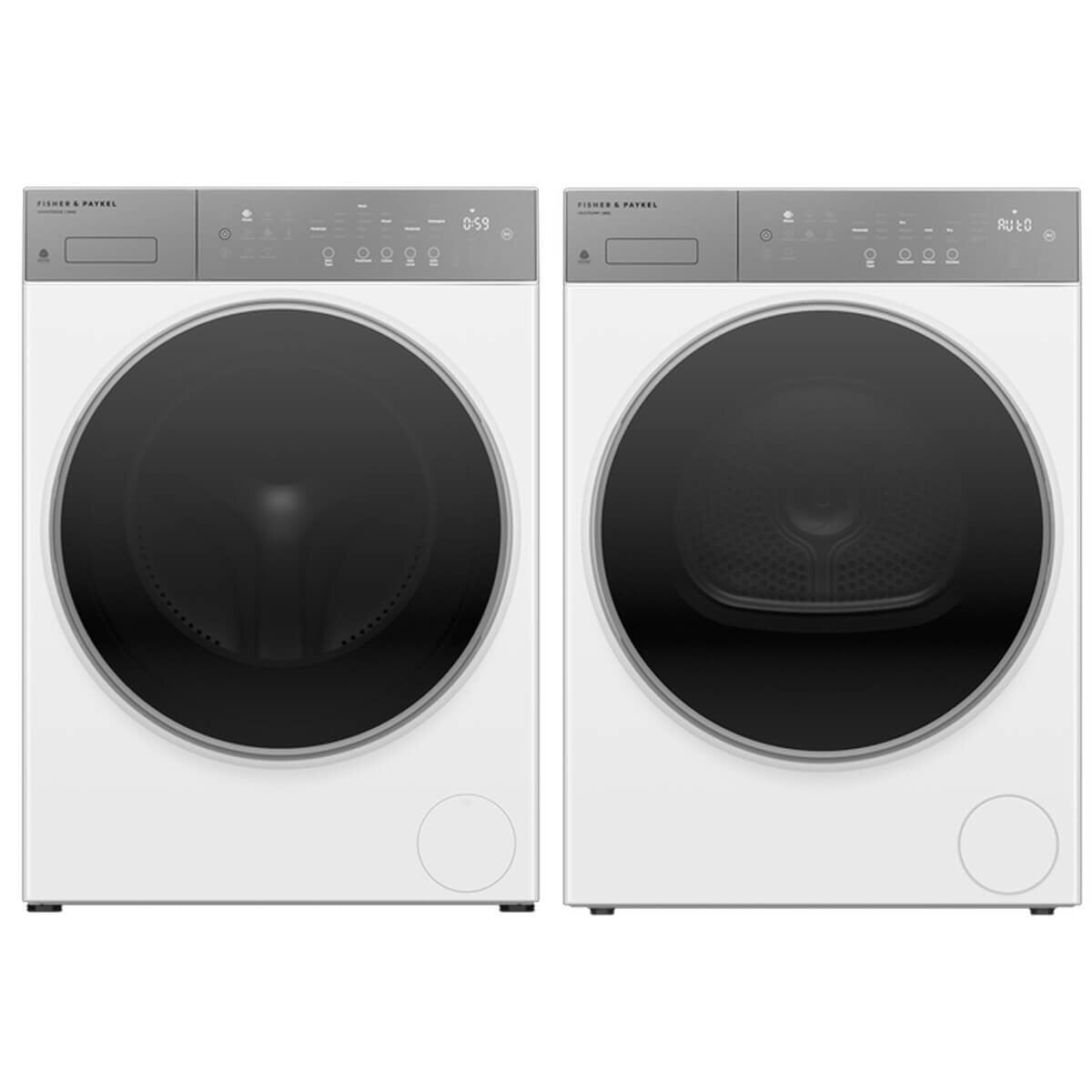Fisher & Paykel Series 5 10kg Front Load Washer and 8kg Heat Pump Dryer Package - White - WH1060P5DH8060P5