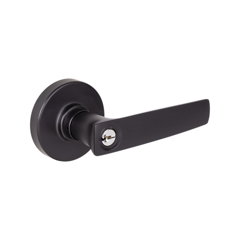 Gainsborough Neue Aurora Entrance Lever Set - Matt Black - 145mm x 67mm - Dual Function - SuperSaverAU - view 1