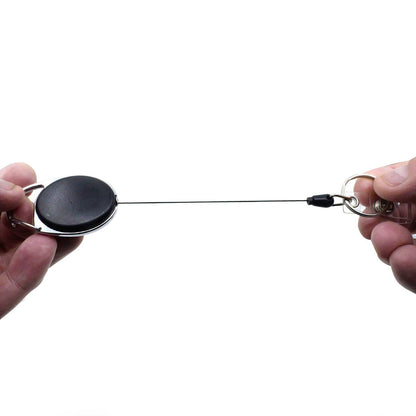 Key Essentials Retractable Lanyard Carabiner - Compact - Heavy-Duty Cord - 34mm x 109mm x 15mm