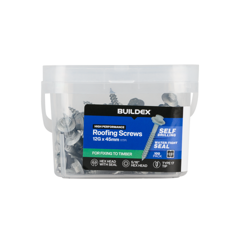 Buildex 12g x 45mm Cladding Screws - 100 Pack - Zinc-Alloy - Corrosion Resistant - SuperSaverAU - view 1