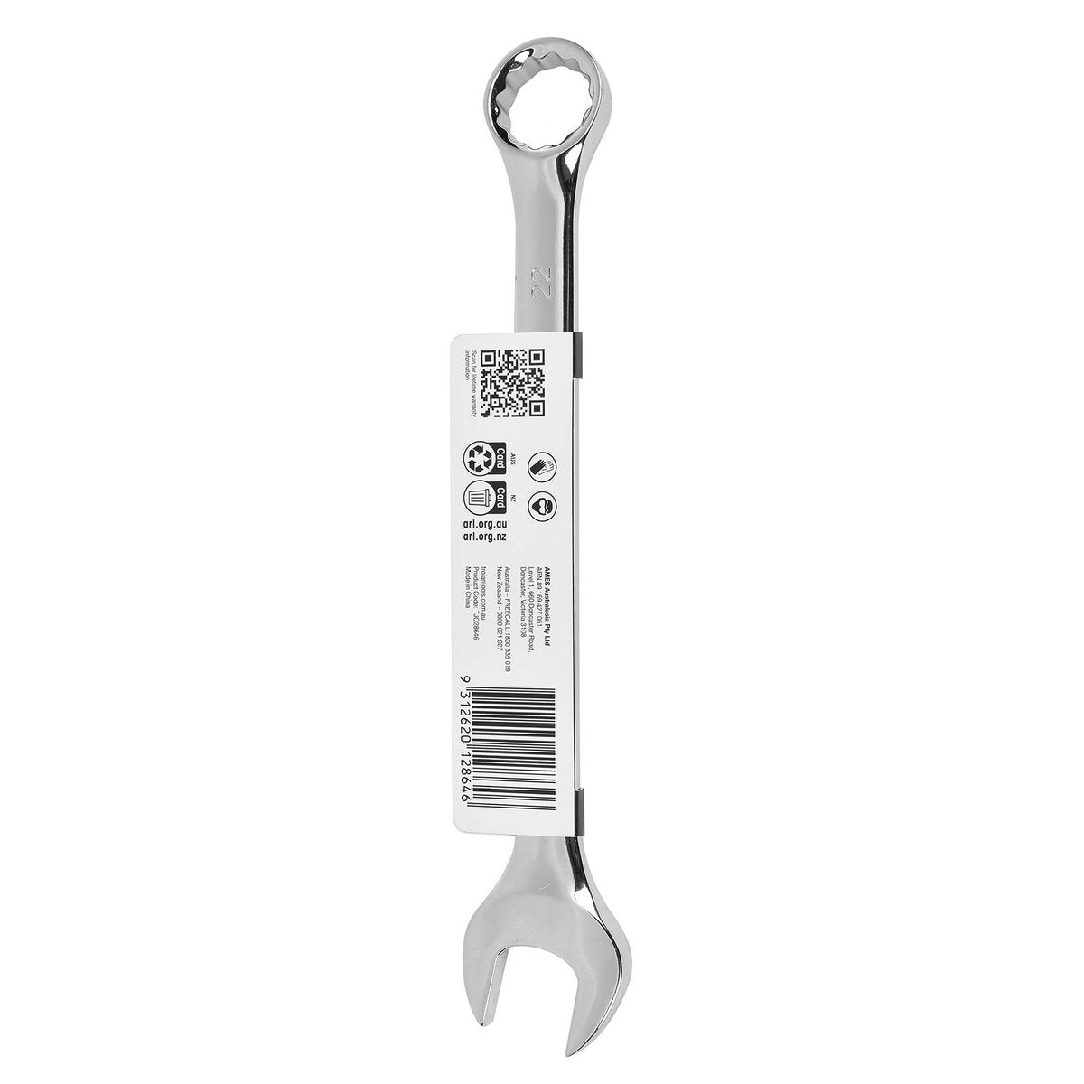 Trojan 22mm Combination Spanner - Polished Chrome Vanadium - Durable Tool - SuperSaverAU - view 4