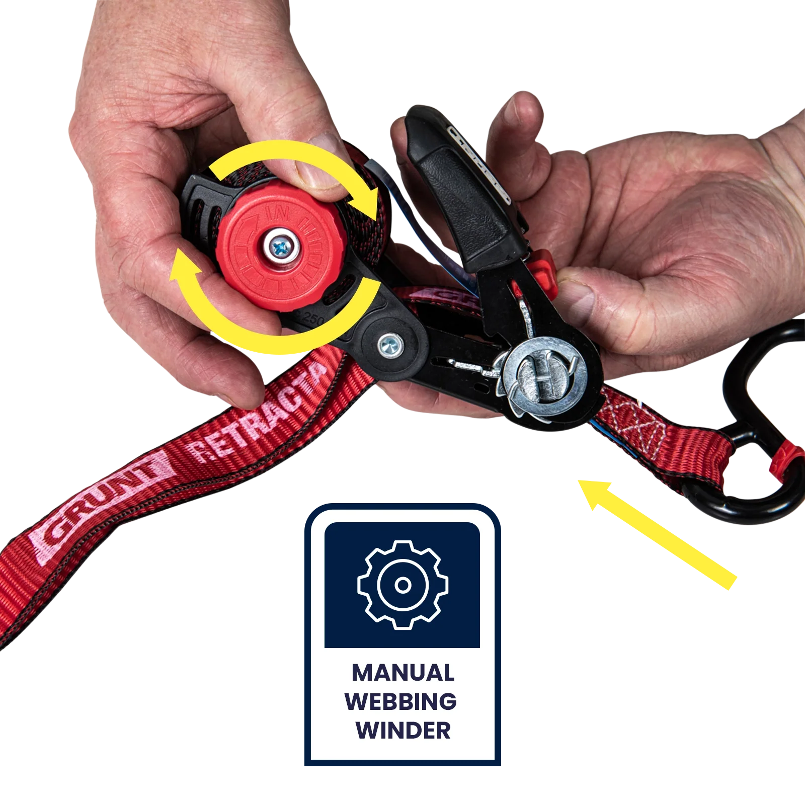 Grunt 25mm x 3.5m Polyester Retractable Tie Down Ratchet - 2 Pack