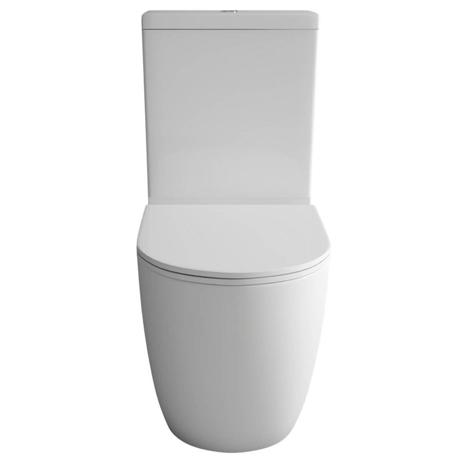 Studio Bagno Hyde Rimless Back To Wall Toilet Suite - Gloss White - 4 Star Water Rating - HYD001