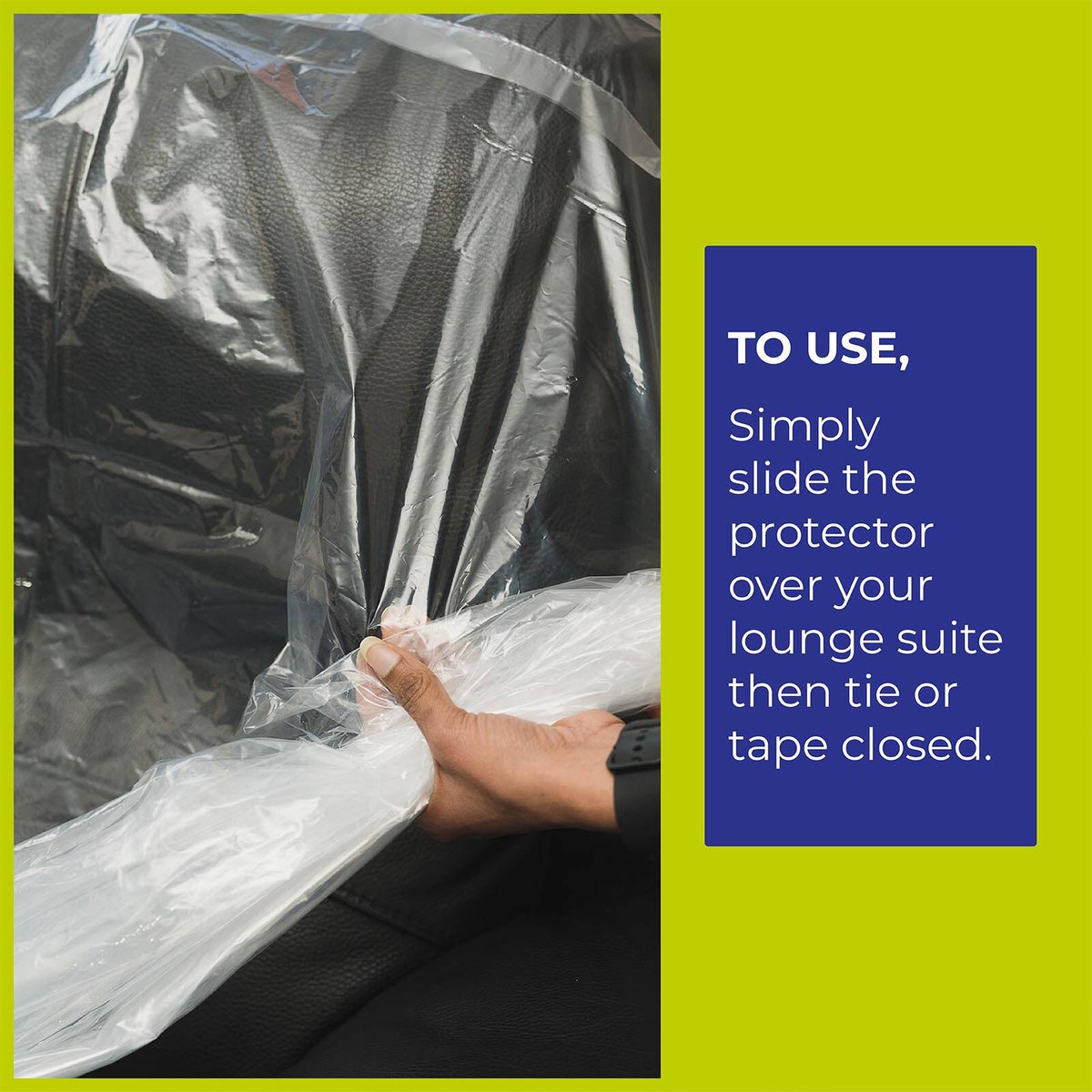 Packz 1 Seat Lounge Cover - 1950 x 1600mm - Clear - Reusable Protection - SuperSaverAU - view 4