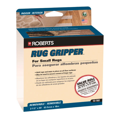 Roberts Rug Gripper Roll 63mm x 18.28m, Rubber Mesh Anti-Slip for All Floors