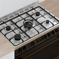 Haier 90cm 500 Series Dual Fuel Freestanding Oven 149L - Air Fry, 5 Gas Burners, Black - HOR90S11MBX2