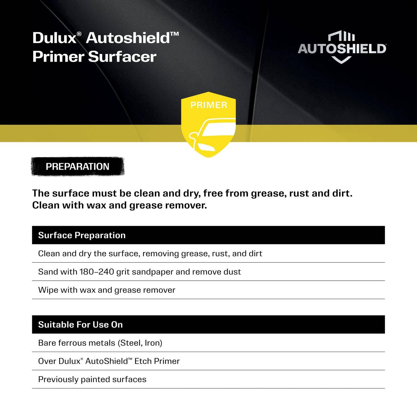 Dulux Autoshield 340g Grey Acrylic Primer Surfacer Spray Paint for Cars