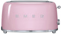 Smeg 50s Retro Style 4 Slice Toaster - Pink, Six Browning Levels, Illuminated Buttons - TSF02PKAU