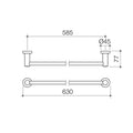 Caroma Cosmo Single Towel Rail 630mm Matte Black - SuperSaverAU - view 2