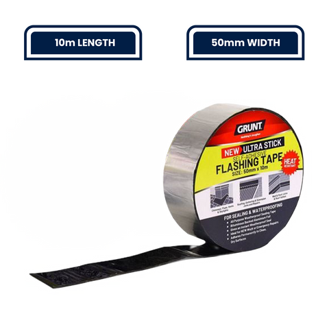 GRUNT 50mm x 10m Bitumen Waterproof Flashing Tape - Self Adhesive