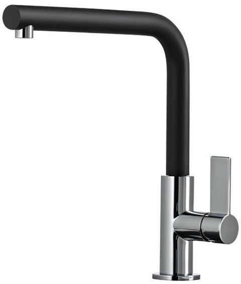 Gessi Kitchen Mixer Tap - Chrome with Black Spout, Square Neck, 4 Star WELS - 17051B