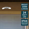 Brilliant 24W Nighthawk LED Twin Flood Light Silver Weather Resistant 240V