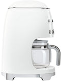 Smeg 50s Retro Style Drip Filter Coffee Machine - 1.25L Carafe, Keep Warm Mode, White - DCF02WHAU