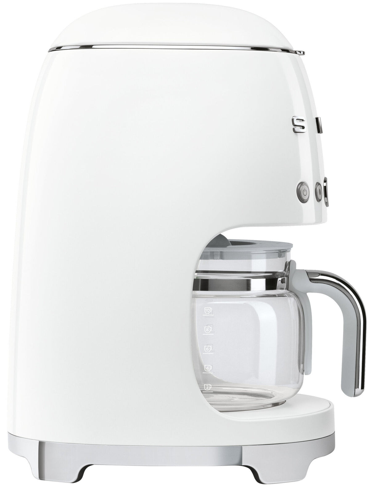 Smeg 50s Retro Style Drip Filter Coffee Machine - 1.25L Carafe, Keep Warm Mode, White - DCF02WHAU