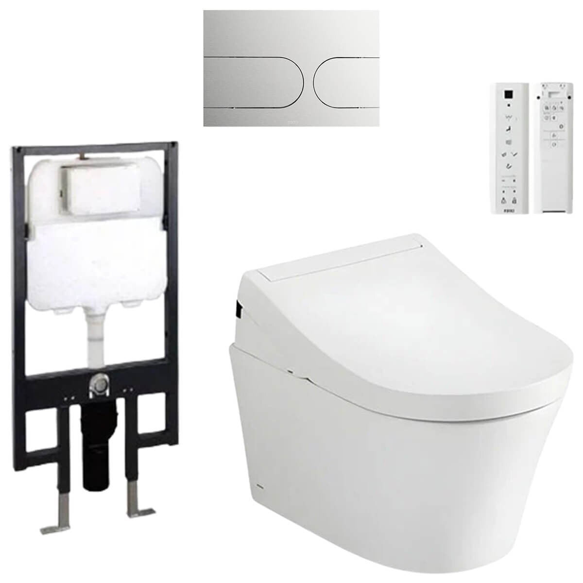 Toto RG Lite Wall Hung Smart Toilet Suite - S5 Washlet, Concealed Cistern with Frame - RGLITE-WH-S5