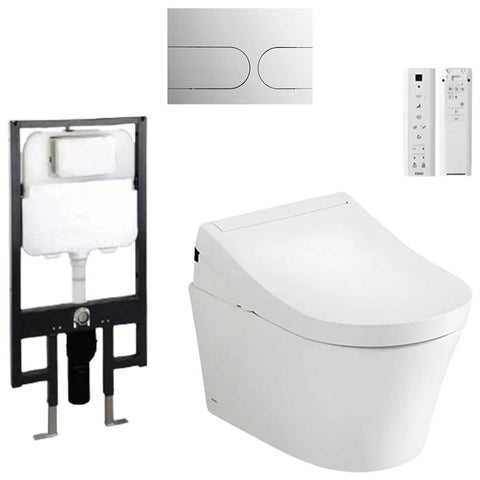 Toto RG Lite Wall Hung Smart Toilet Suite - S5 Washlet, Concealed Cistern with Frame - RGLITE-WH-S5