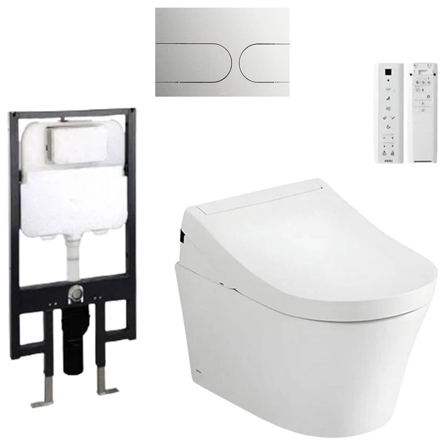 Toto RG Lite Wall Hung Smart Toilet Suite - S5 Washlet, Concealed Cistern with Frame - RGLITE-WH-S5