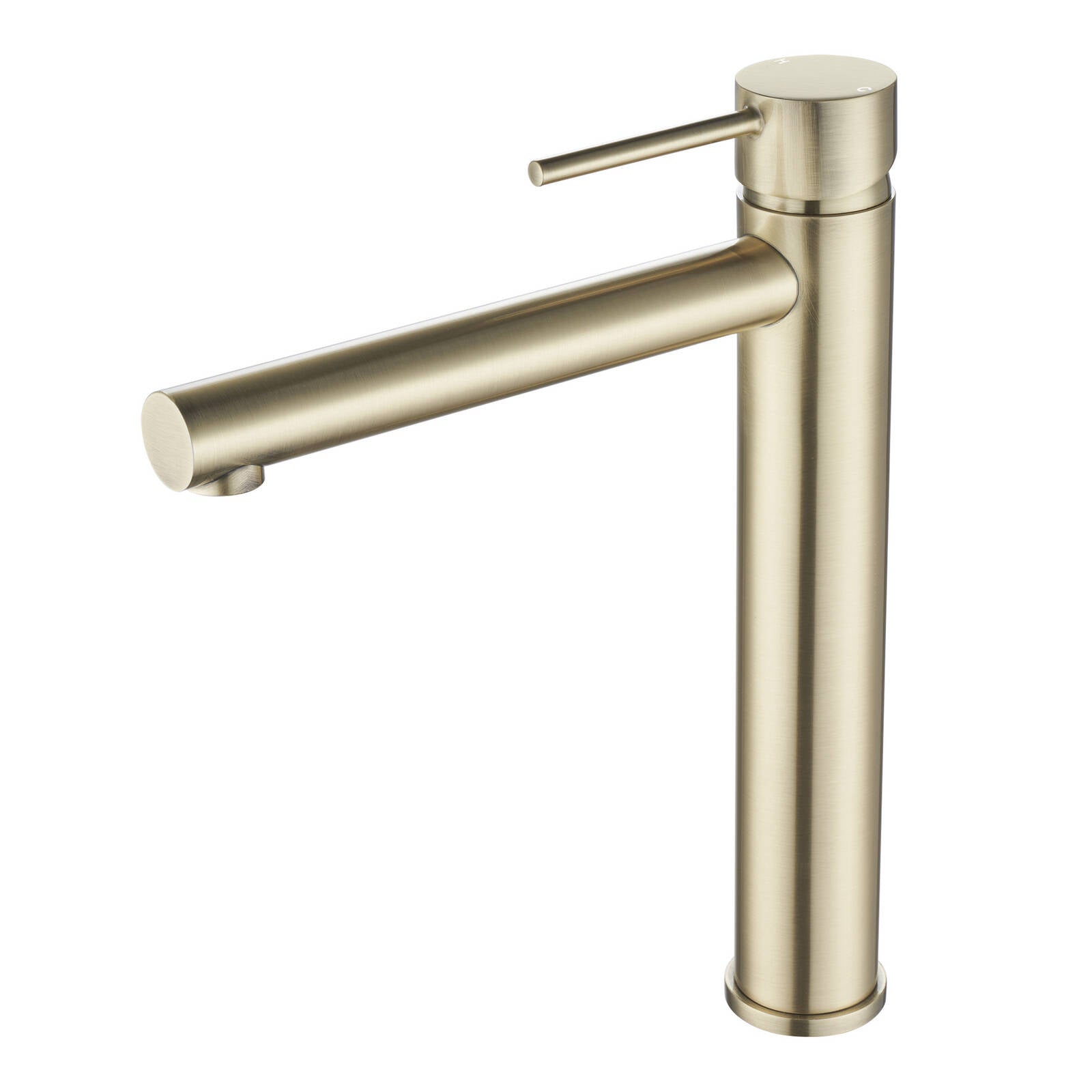 Mondella Resonance 35mm Brushed Brass Vessel Basin Mixer, Pin Lever, 7.5L/min 4 Star WELS