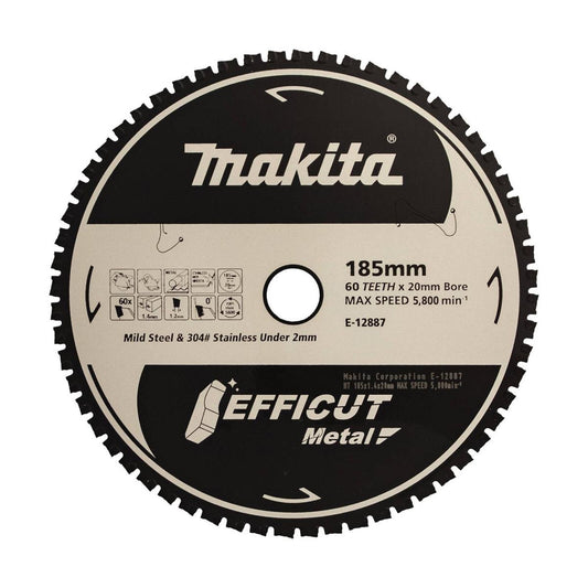 Makita 185mm 60t Metal Circ Saw Blade E-12887 - Thin Kerf - Efficient Cutting
