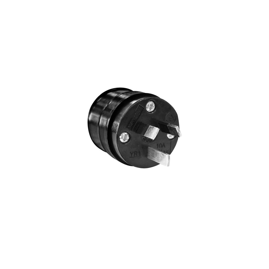 HPM 10A Black Rewirable Rubber Plug Top 250V 3 Pin