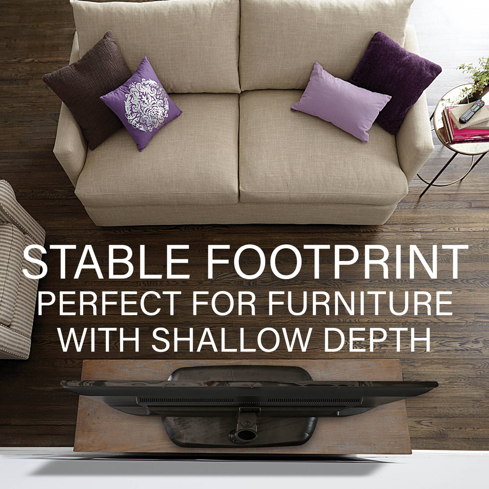 Sanus 32-65" Swivel TV Base, Fits Most Flat Panel TVs, Hardware Included