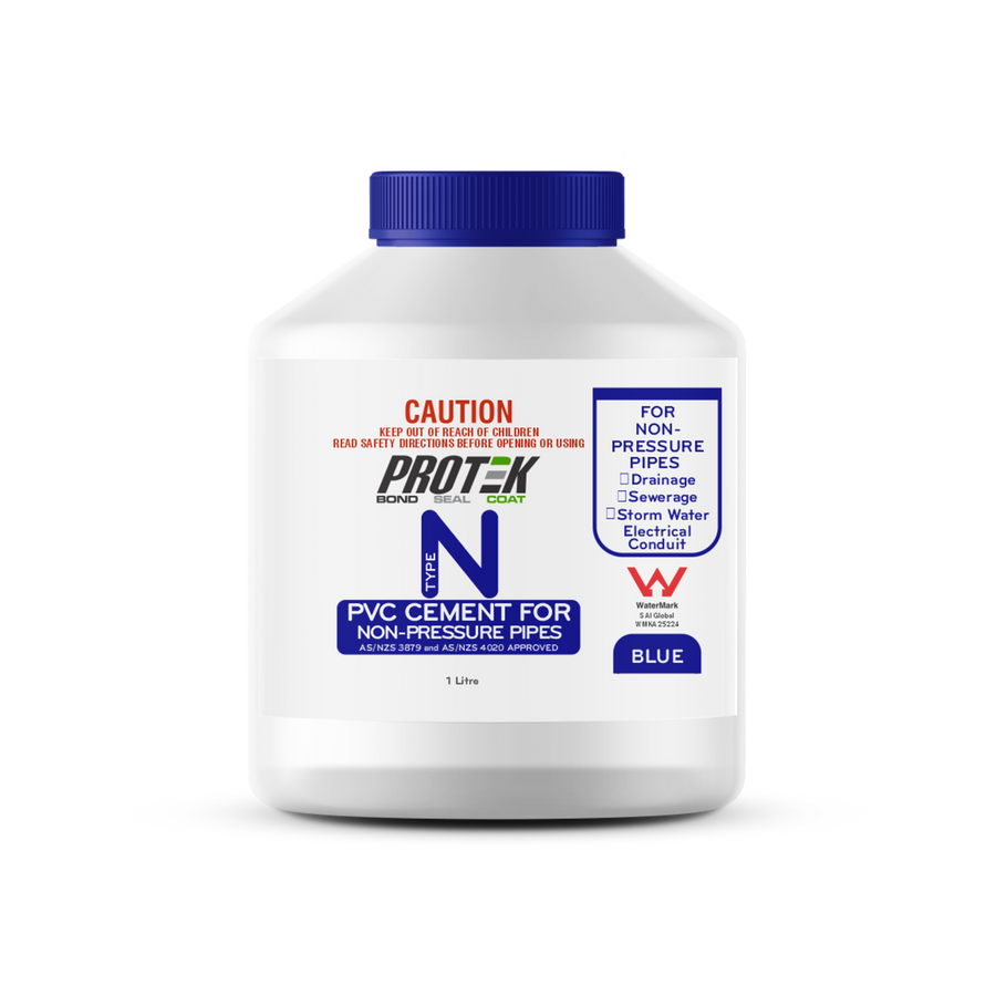 Protek Type N Blue PVC Cement 1L for Non Pressure Pipes - SuperSaverAU - view 1