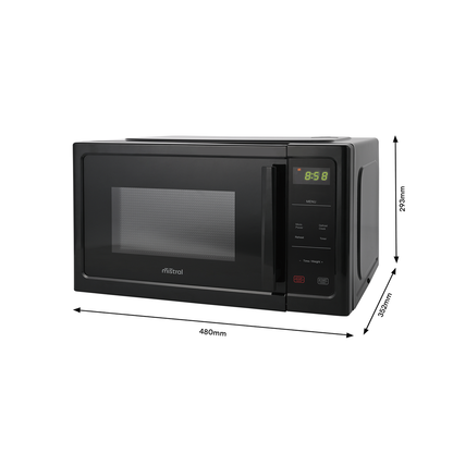 Mistral 25L Black Digital Microwave - 850W Power - 60-Minute Timer - Child Safety Lock