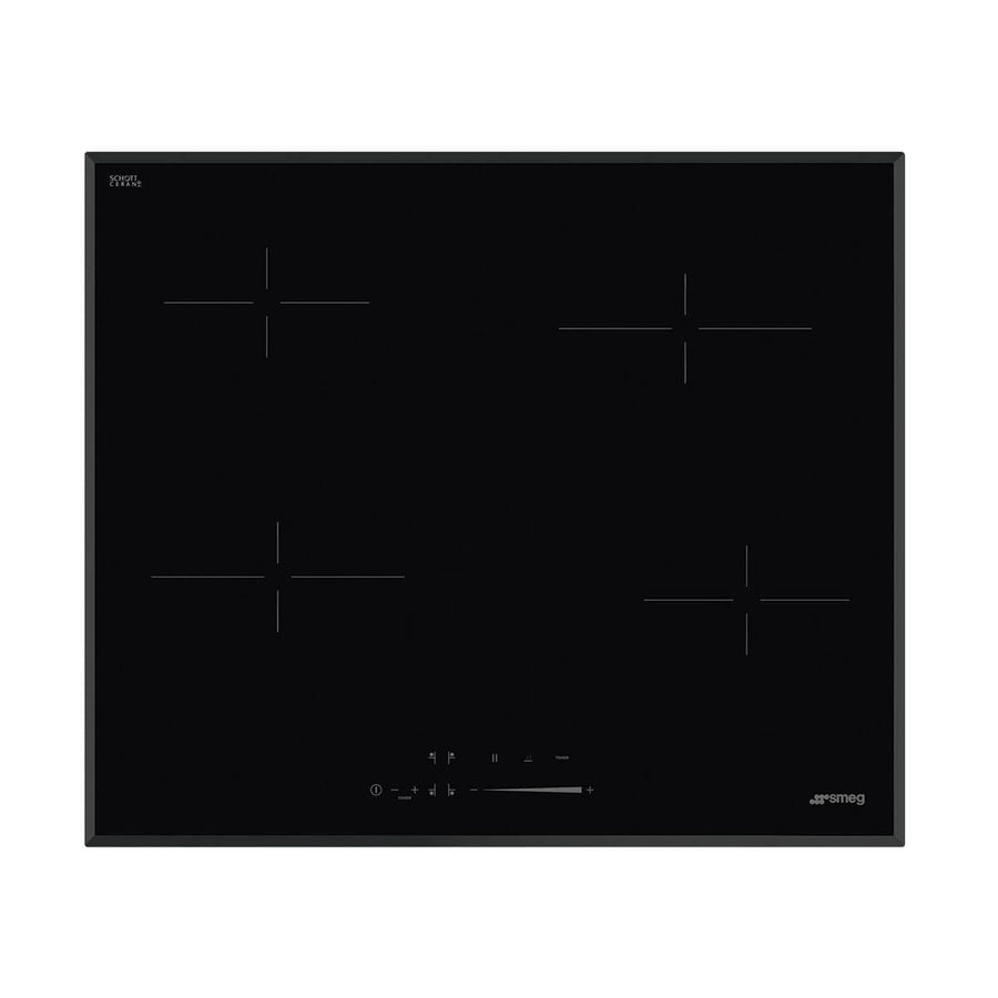 Smeg 60cm Universale Aesthetic Ceramic Cooktop - Black, Touch Slider Controls, Boost, Low Profile - SE464TB