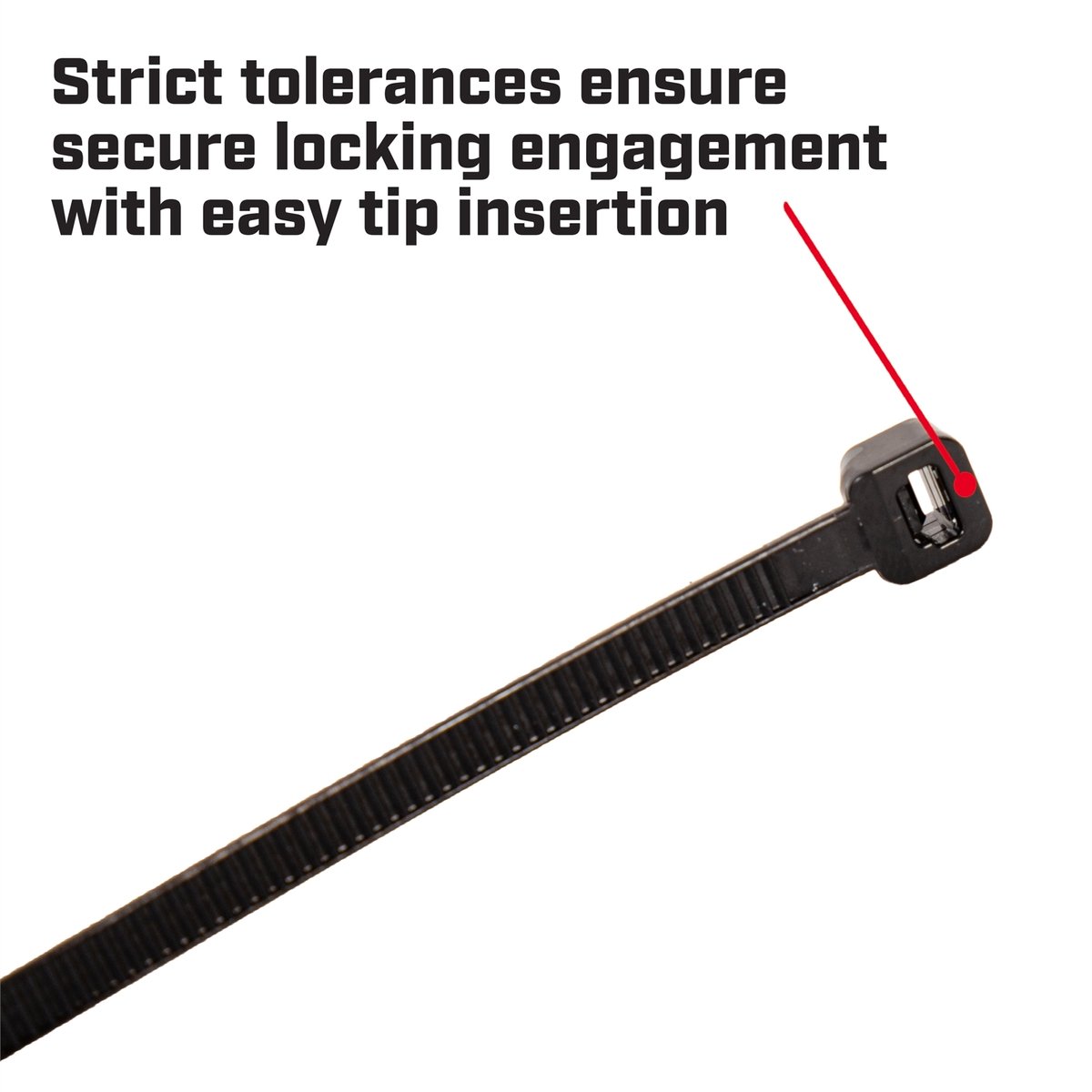 Crescent Cable Ties - 150 x 3 6mm - Black - 25 Pack - Nylon - UV Resistant - SuperSaverAU - view 5