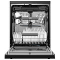 Haier 60cm Freestanding Dishwasher with Steam - 15 Place Settings - Black - Auto Door Opening - HDW15F3B1