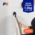 Permastik Large Black Vogue Hooks Self-Adhesive - 3 Pack