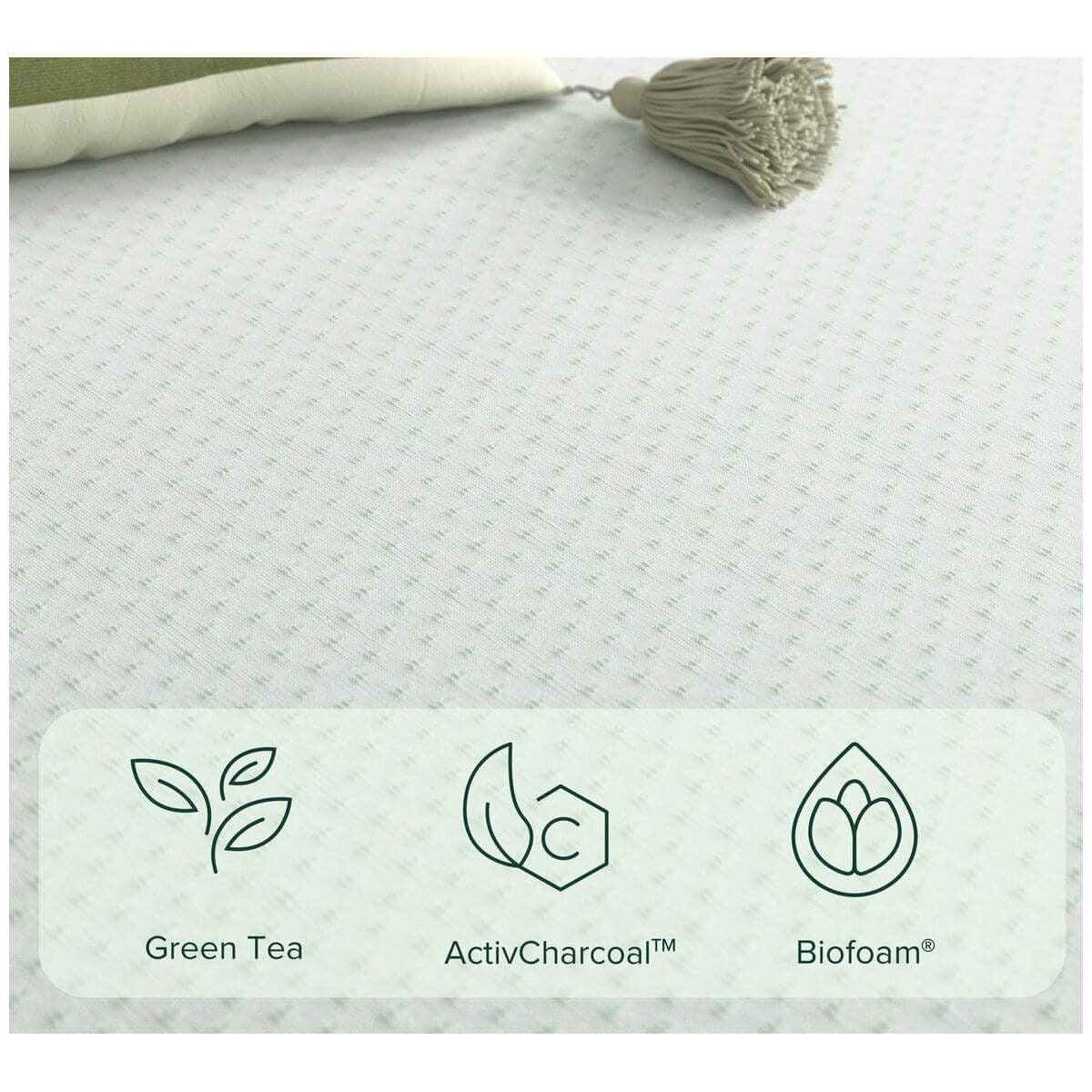 Zinus Queen Green Tea Infused Memory Foam Mattress in a Box - ActivCharcoal Layer - AU-MFGNO4ZC-06Q