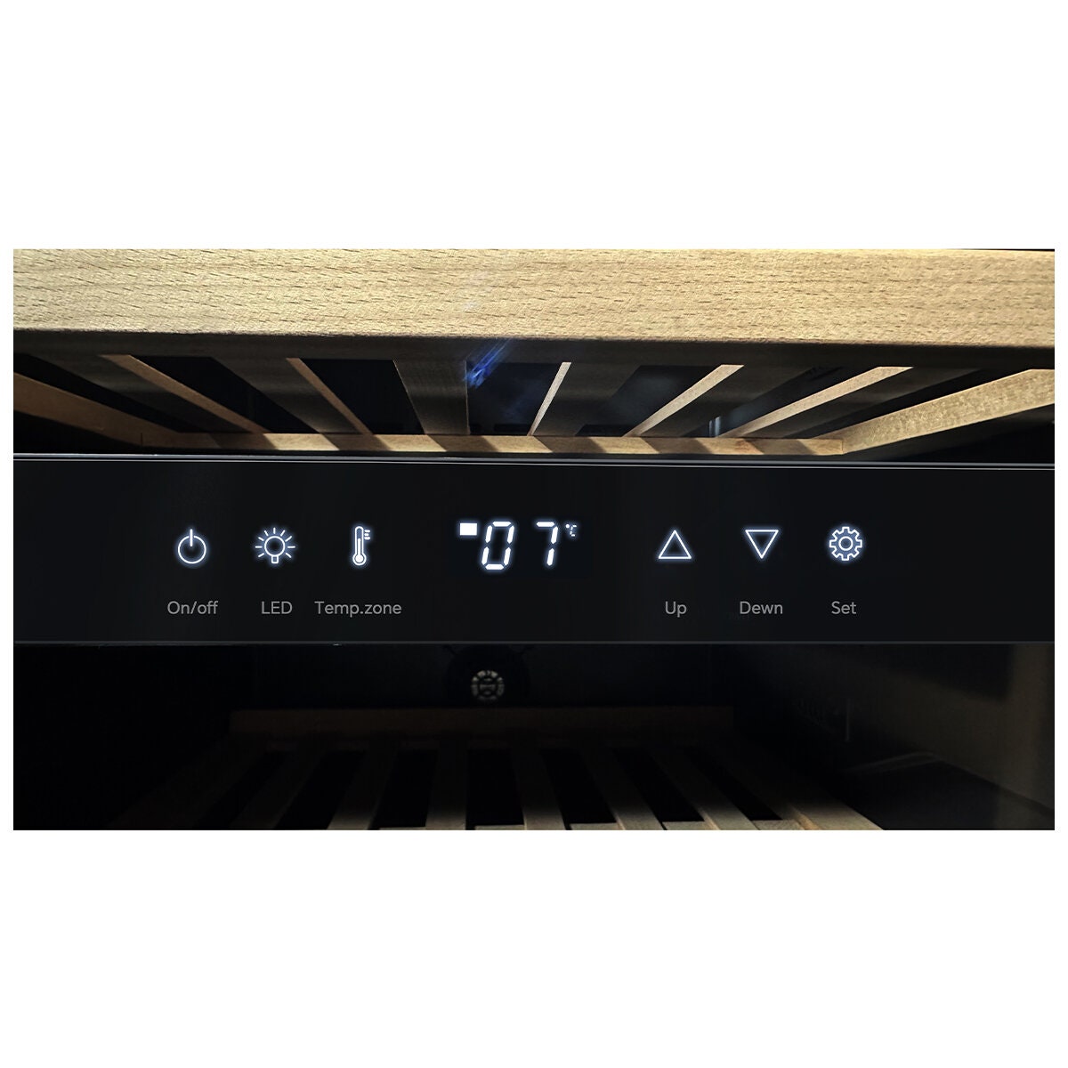 LeCavist 118L Dual Zone 56 Bottle Wine Fridge - Black, Frost Free, Double Glazed Door - LKS56VN2Z