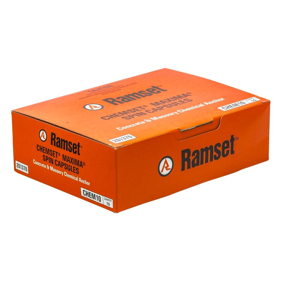Ramset Maxima Masonry Chemical Epoxy Capsule 10 Pack 10mm Polyester - SuperSaverAU - view 1