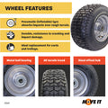 Move It 650 x 8" Pneumatic Wheel, 1" Bearing, Steel Hub, 100kg