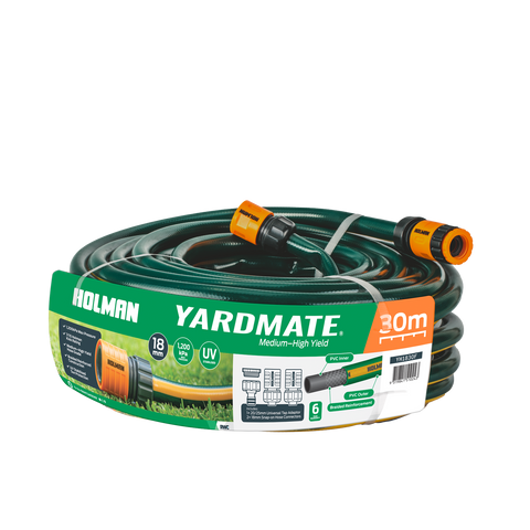 Holman 18mm x 30m Yardmate PVC Garden Hose Kink and UV Resistant Outdoor
